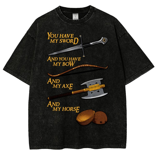 Holy Ring-You Have My Blade And You Have My Arrow And My Hammer And My Steed. Vintage Distressed T-shirt