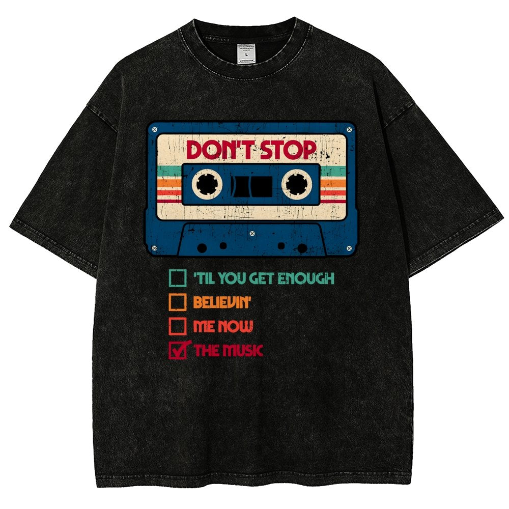 Dont Stop The Music Vintage Distressed T-shirt