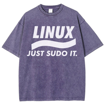 Linux Just Sudo It Vintage Distressed T-shirt