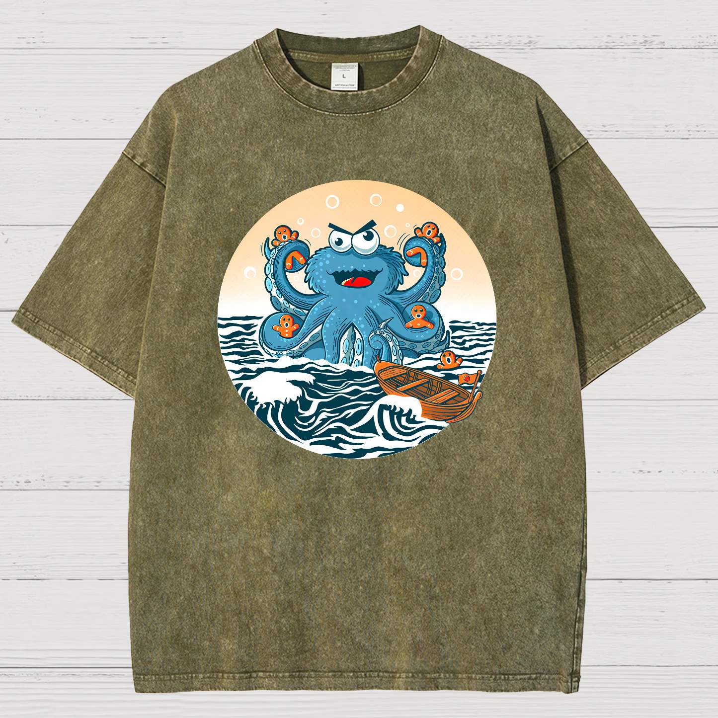 Cookie Kraken Attack Vintage Distressed T-shirt