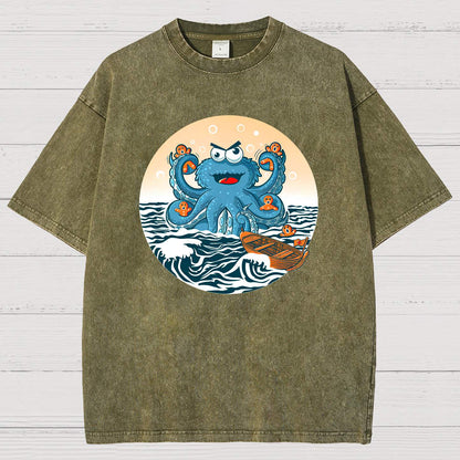 Cookie Kraken Attack Vintage Distressed T-shirt