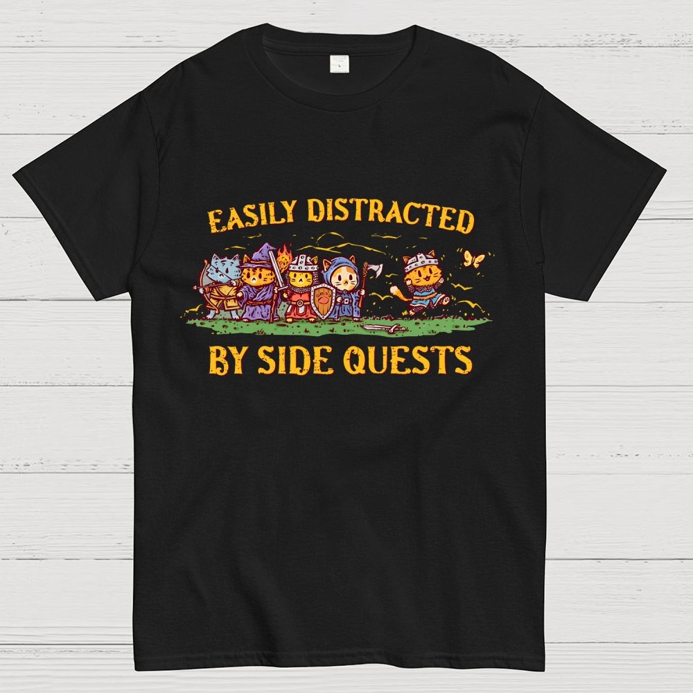 Easily Distracted By Side Quests Geek T-Shirt