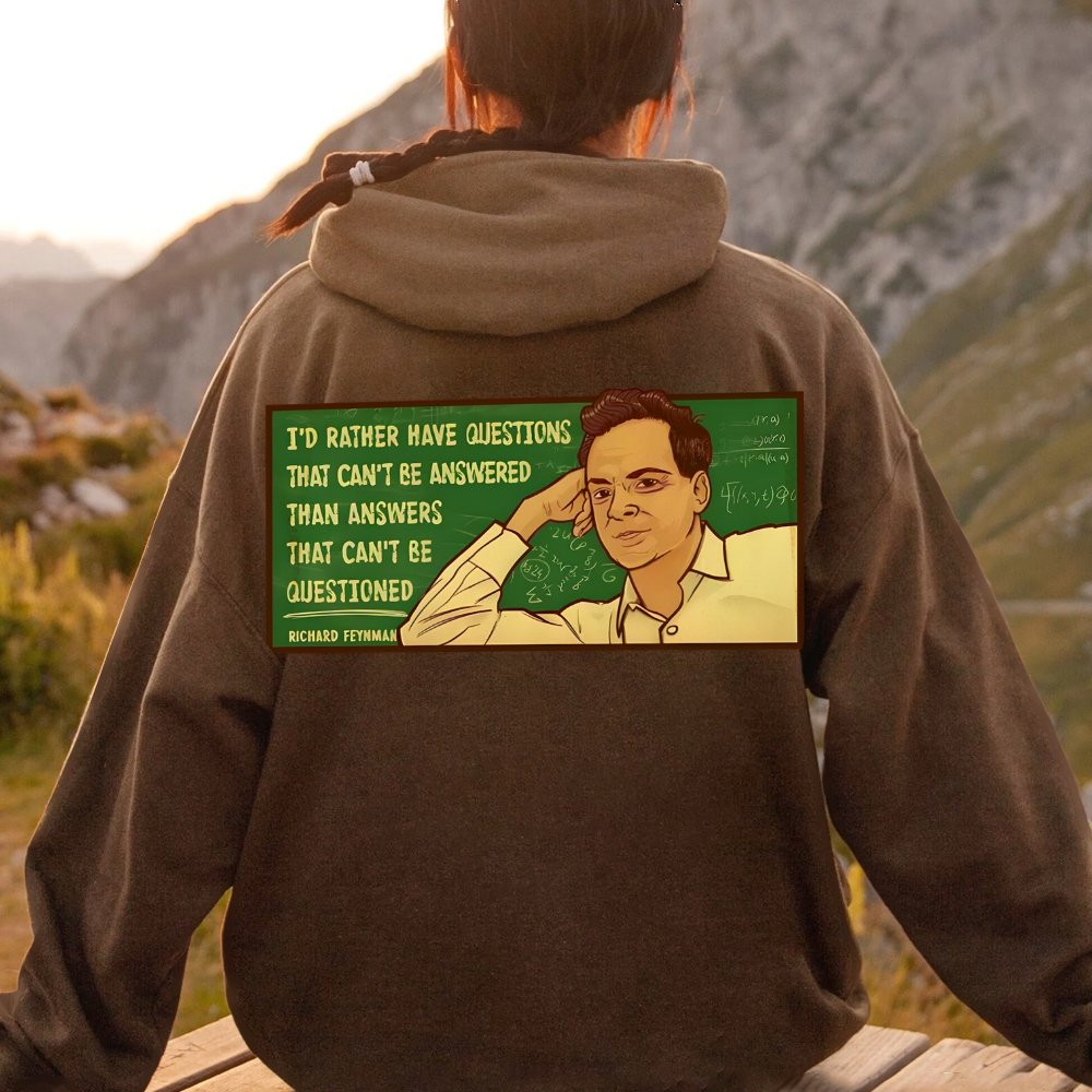 Feynman Science Printed Back Cotton Hoodie