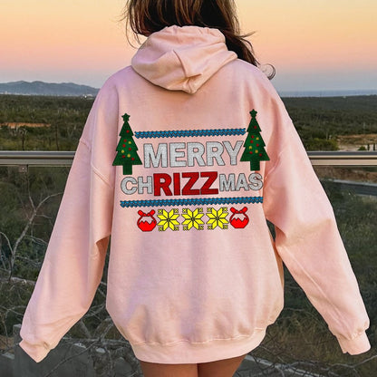 MERRY CHRIZZMAS Printed Back Unisex Cotton Hoodie