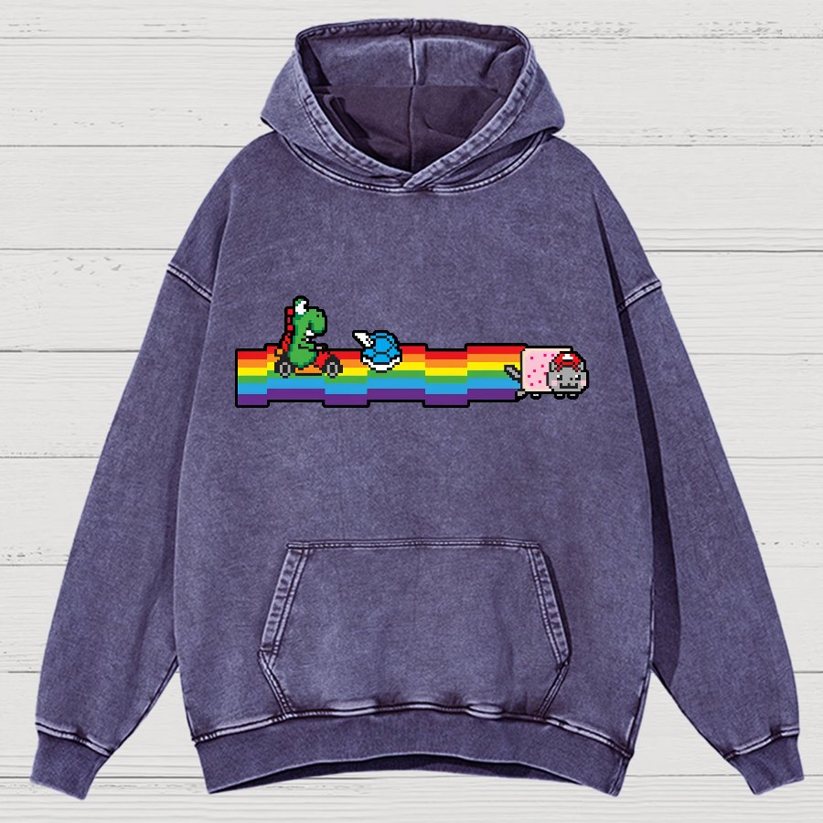 Rainbow Kart Vintage Distressed Hoodie