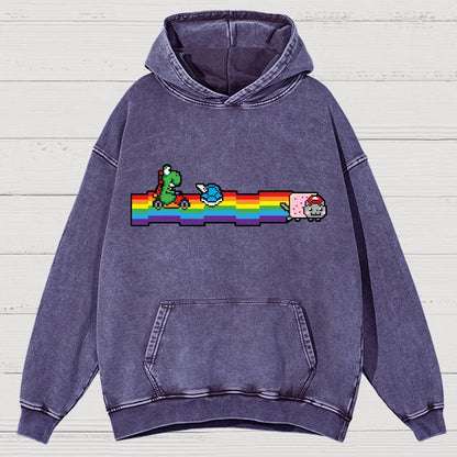 Rainbow Kart Vintage Distressed Hoodie