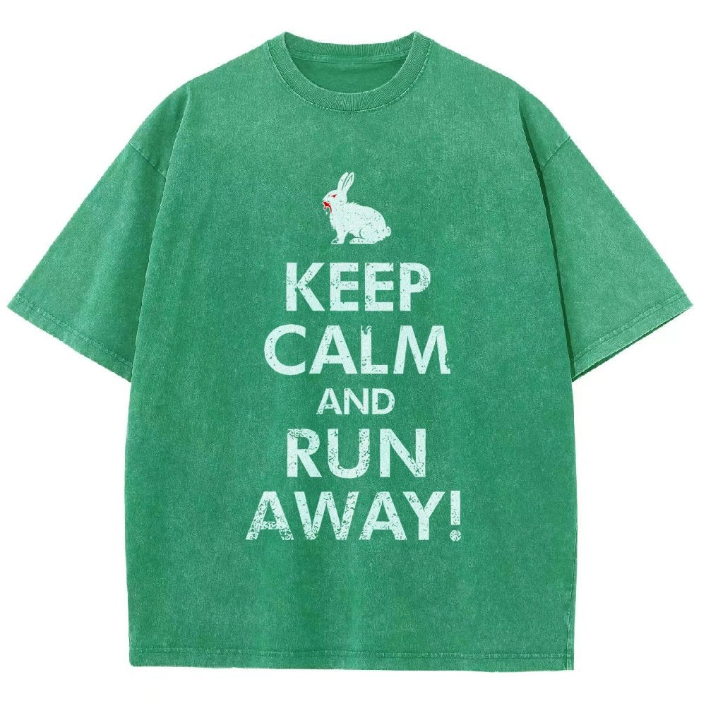 Keep Calm and Run Away! Vintage Distressed T-shirt