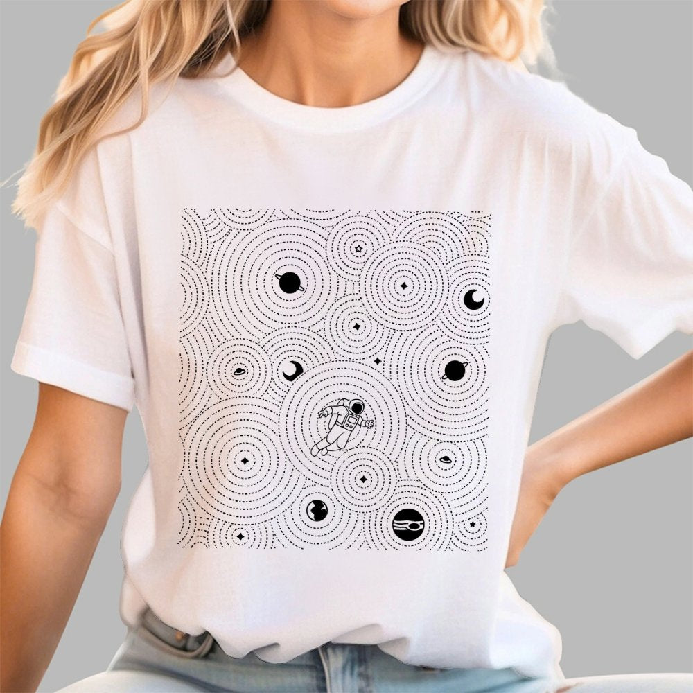 Zen Garden Astronaut Pattern Geek T-Shirt