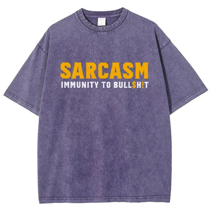 Sarcasm Immunity To Bull$H!T Vintage Distressed T-shirt