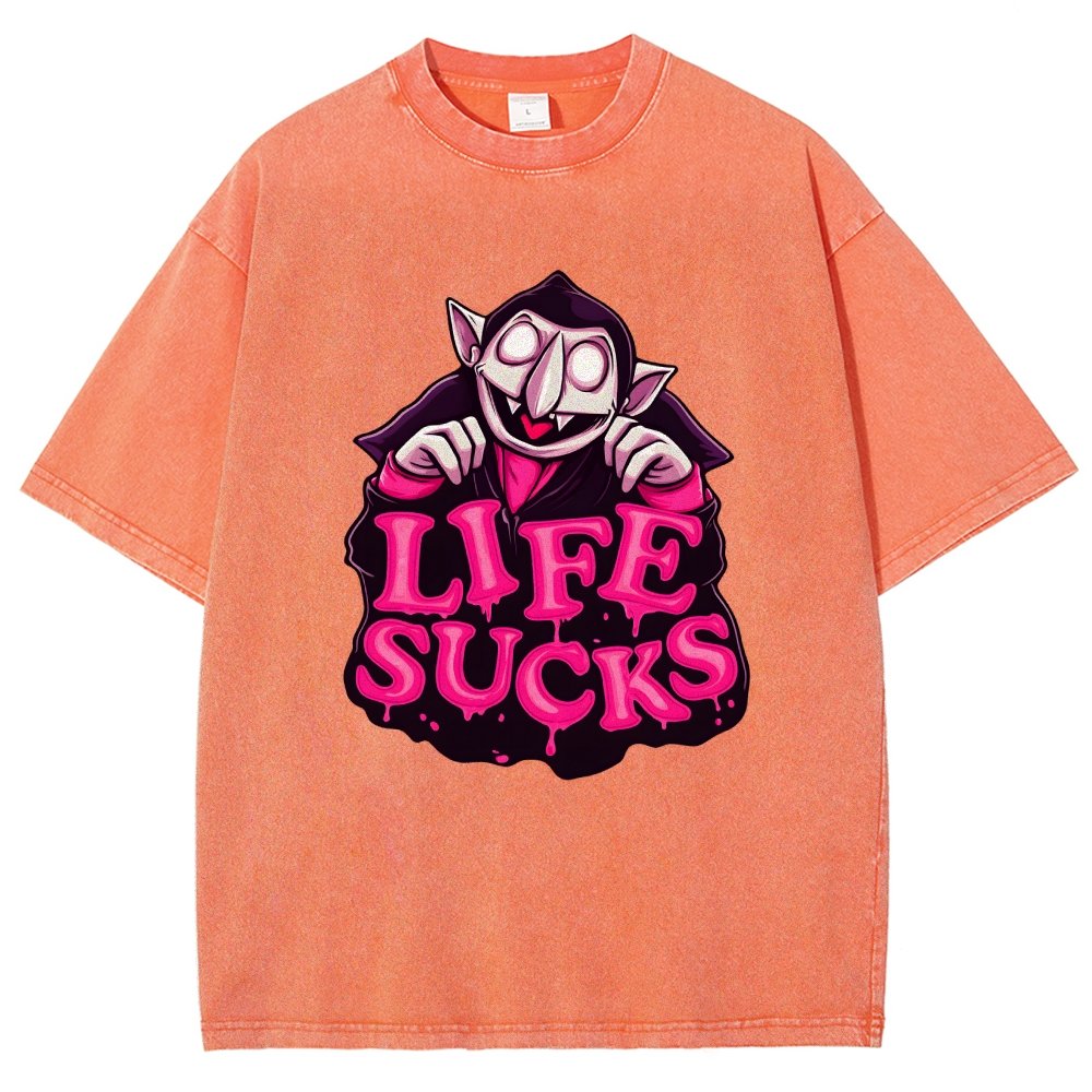 Life Sucks  Vintage Distressed T-shirt