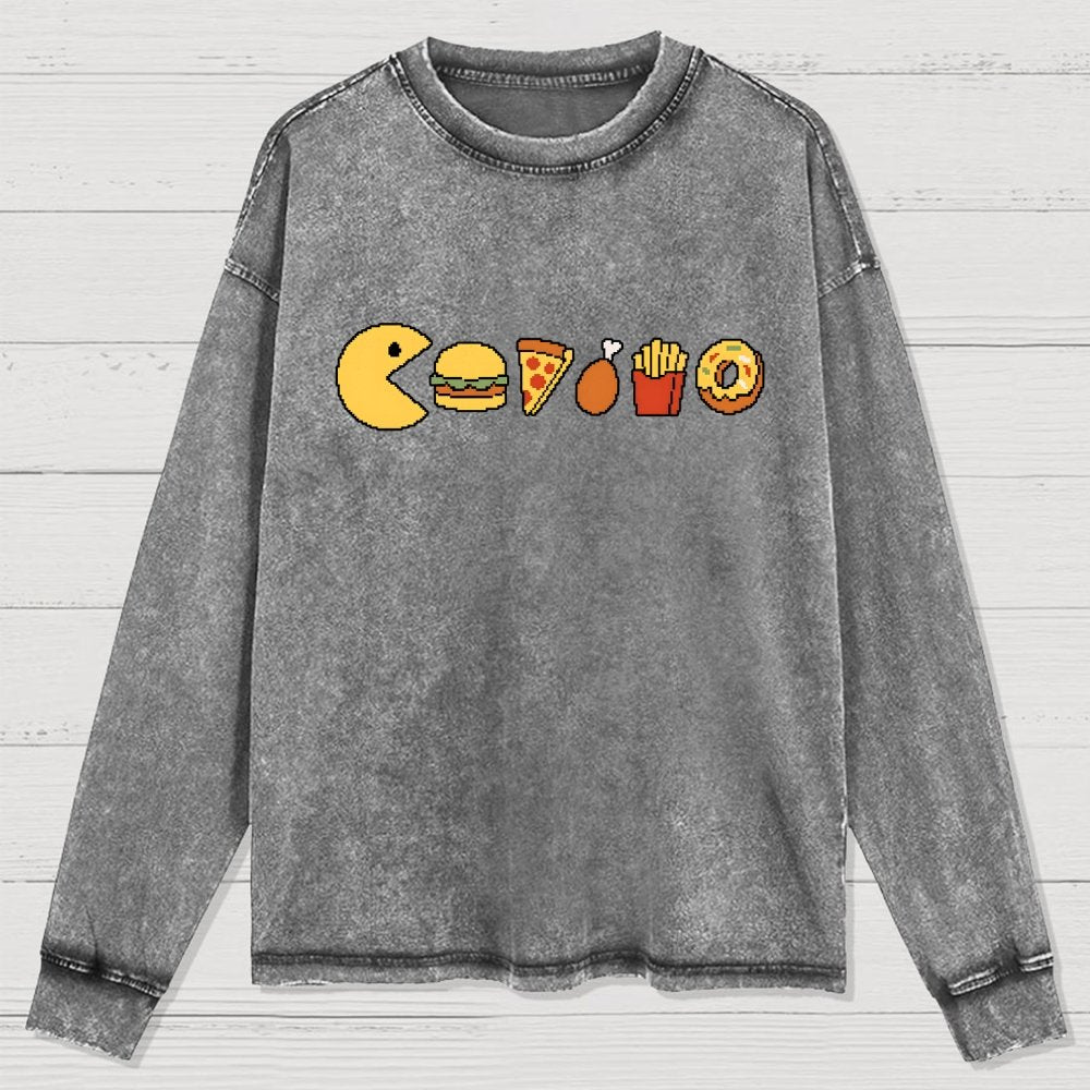 Snack-man Washed Long Sleeve Tee