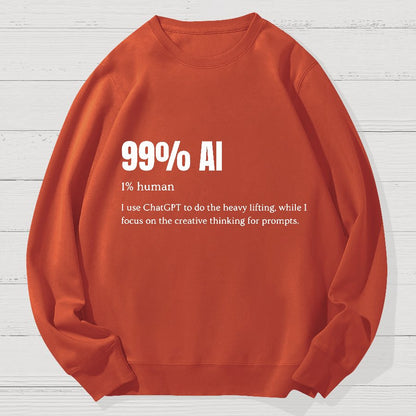 99% Artificial Intelligence Geek Cotton Sweatshirt