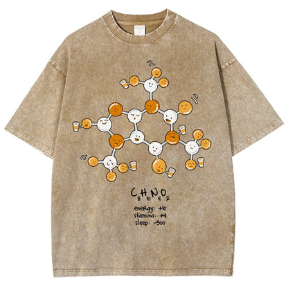 Caffeine Power Up Vintage Distressed T-shirt
