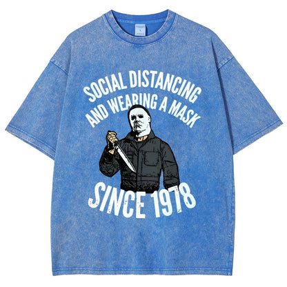 Maintain Social Distance Vintage Distressed T-shirt