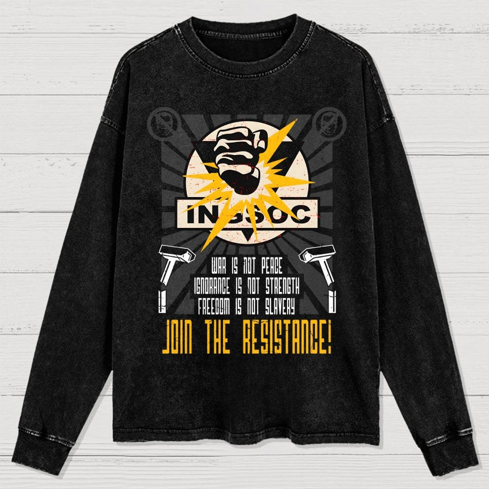Join The Rebellion Washed Long Sleeve Tee