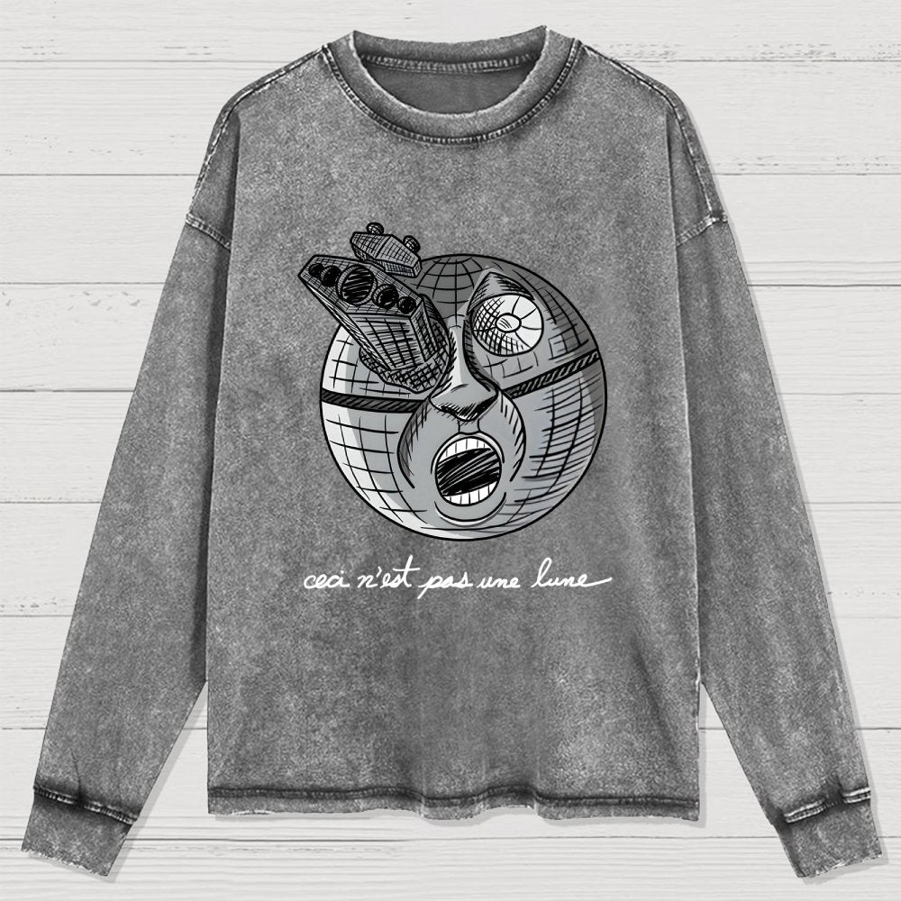 Ceci N’Est Pas Une Lune Washed Long Sleeve Tee