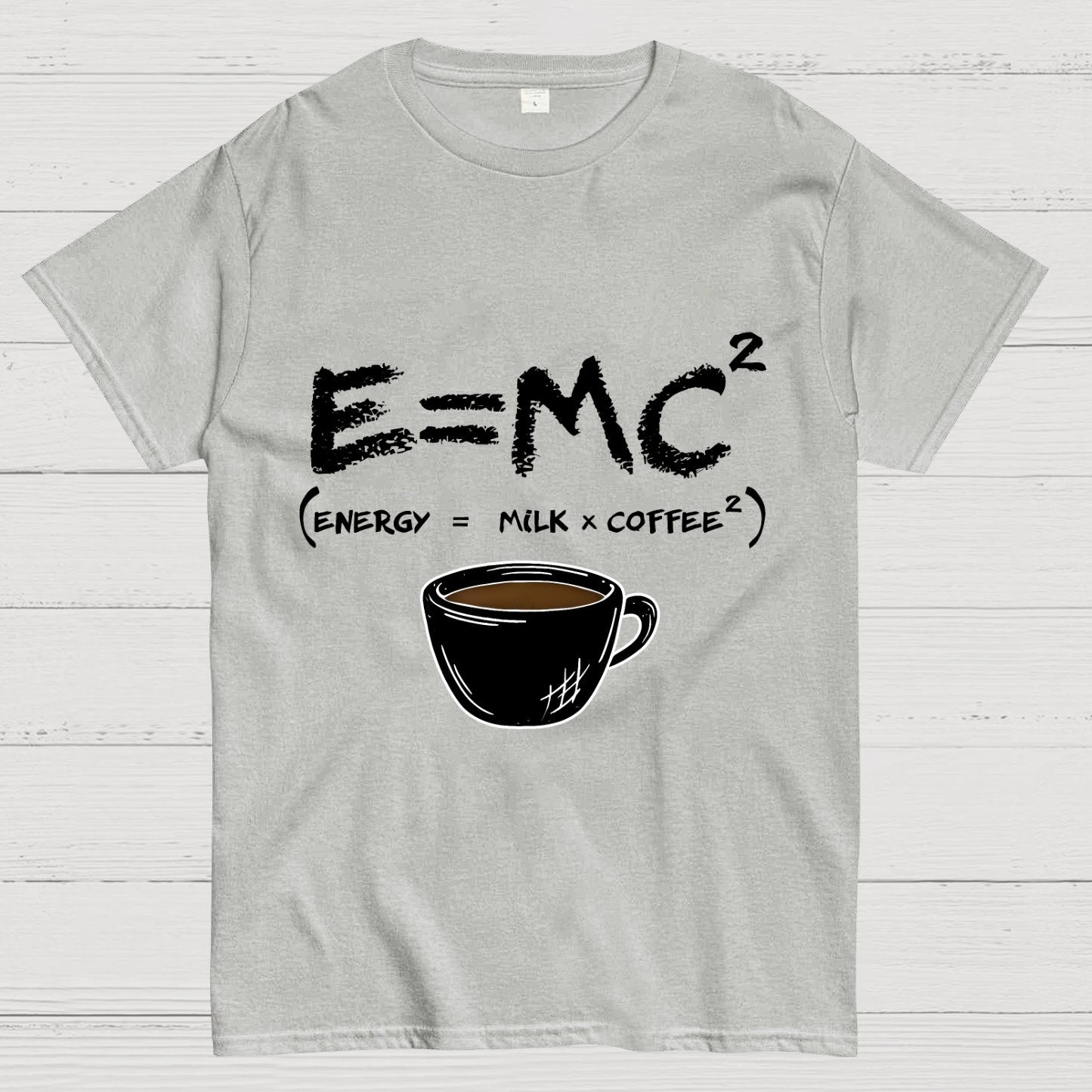 E = MC² Energy Equals Milk and Coffee Geek T-Shirt