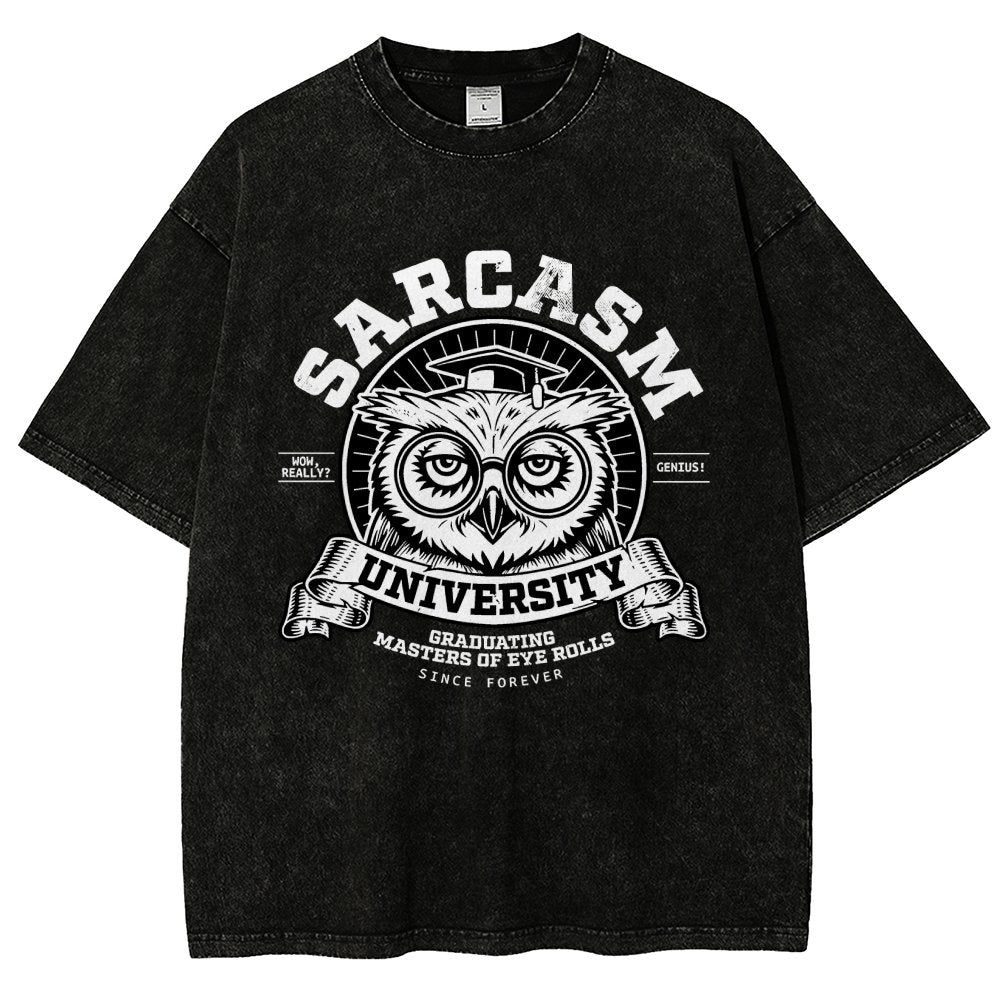 Sarcasm University-Mens-Basic Vintage Distressed T-shirt