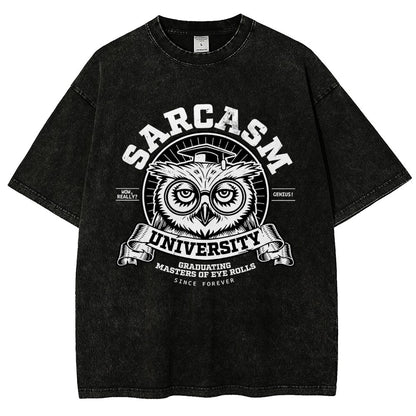 Sarcasm University-Mens-Basic Vintage Distressed T-shirt