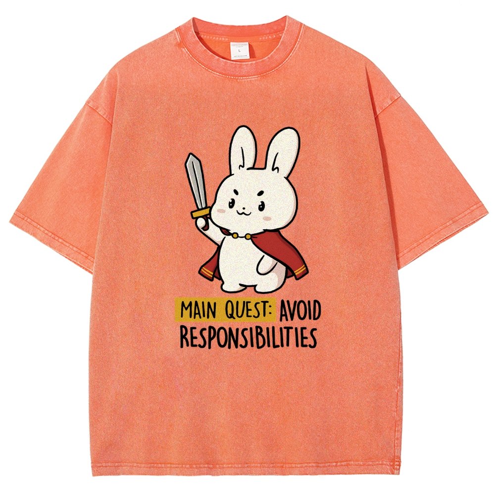 Main Quest Avoid Responsibilities Vintage Distressed T-shirt