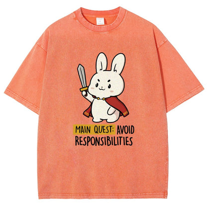 Main Quest Avoid Responsibilities Vintage Distressed T-shirt