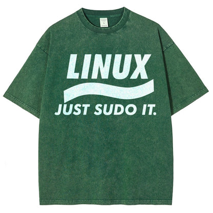 Linux Just Sudo It Vintage Distressed T-shirt