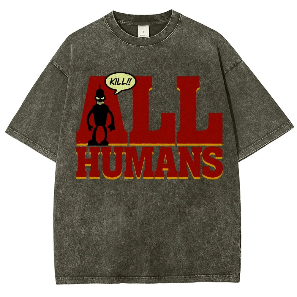 Kill All Humans! Vintage Distressed T-shirt