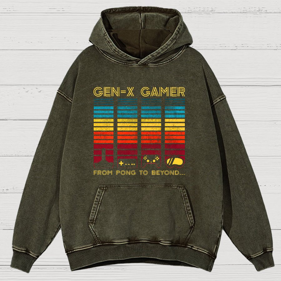 Gen-X Gamer Vintage Distressed Hoodie