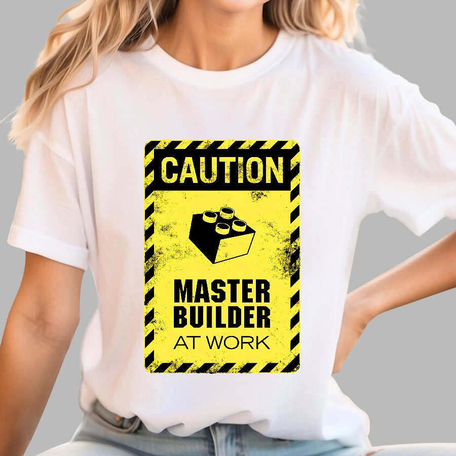 Caution Master Builder Geek T-Shirt