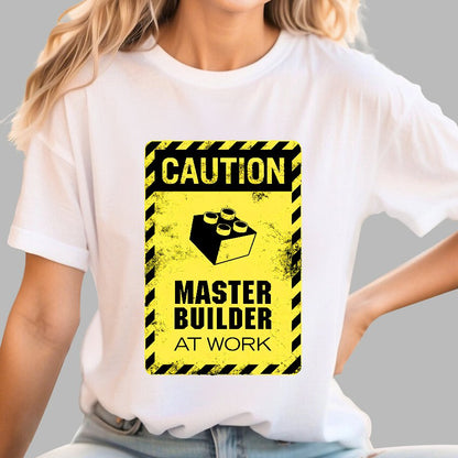 Caution Master Builder Geek T-Shirt