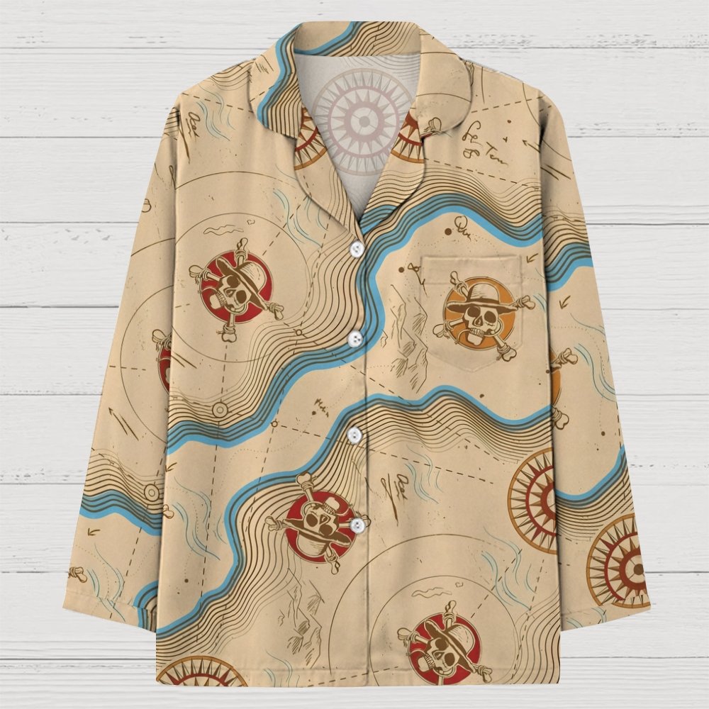 Skeleton Route Geek Long Sleeve Pajama Set
