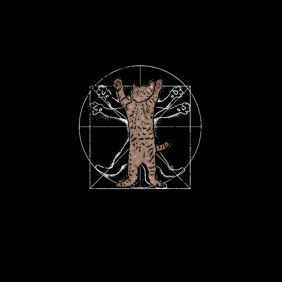 Vitruvian Cat Geek T-Shirt