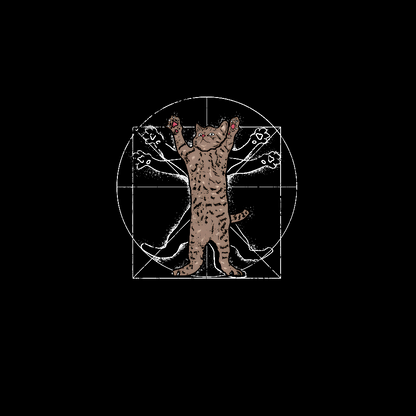 Vitruvian Cat Geek T-Shirt