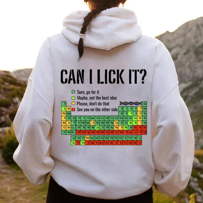 Can I Lick It Printed Back Unisex Cotton Hoodie