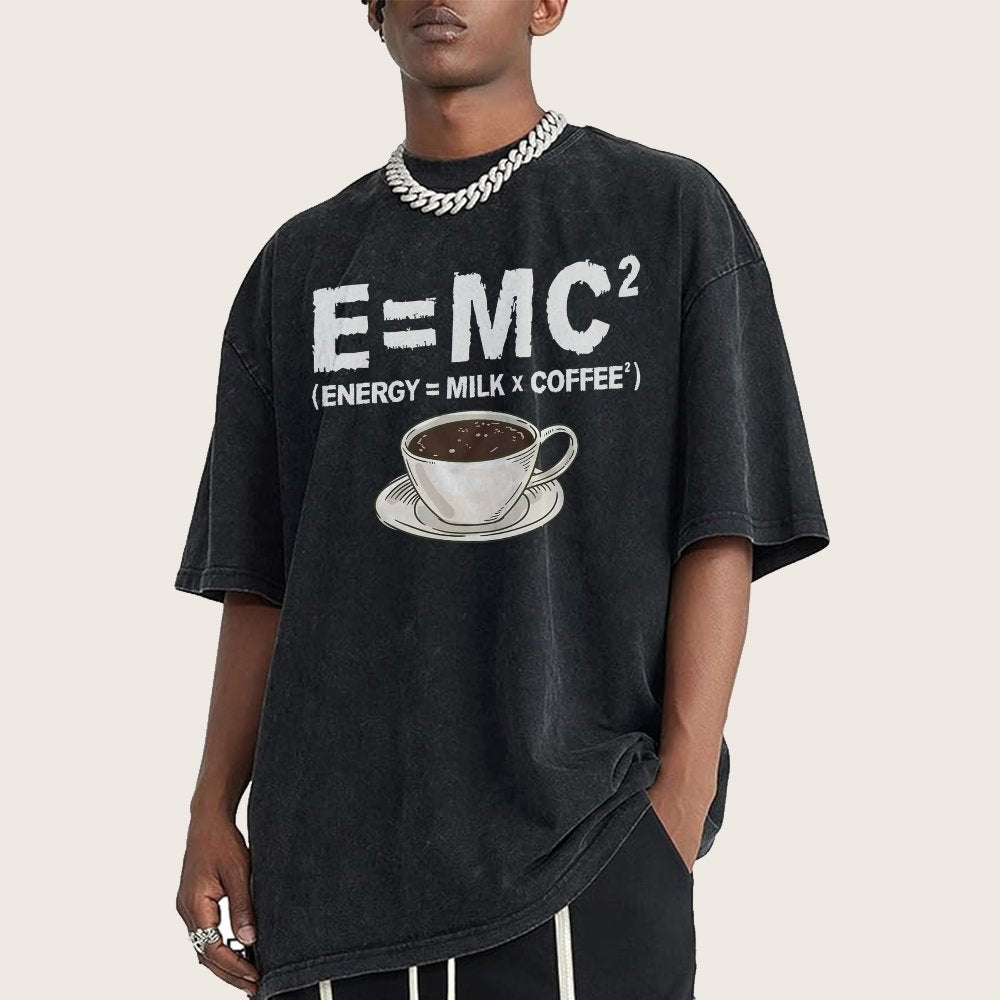 Funny Energy milk coffee science Vintage Distressed T-shirt