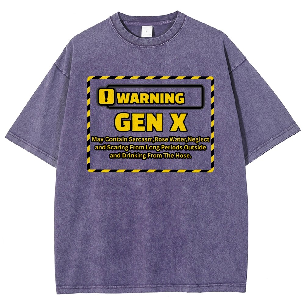 Warning Gen X - Funny Warning Design Vintage Distressed T-shirt