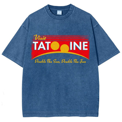 Double The Sun  Double The Fun Vintage Distressed T-shirt
