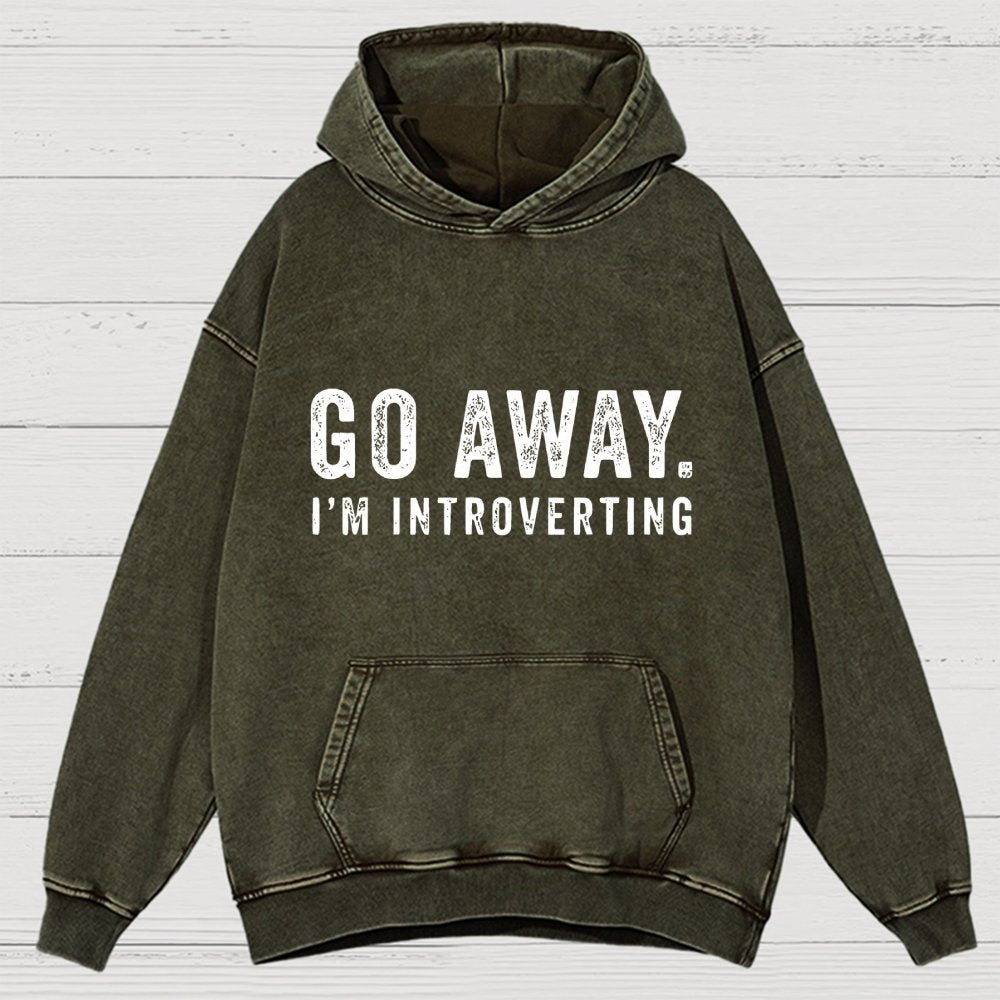 Go Away. I'm Introverting Vintage Distressed Hoodie