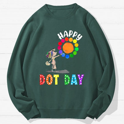Happy International Dot Day Geek Cotton Sweatshirt
