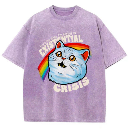 Existential Crisis Cat Vintage Distressed T-shirt