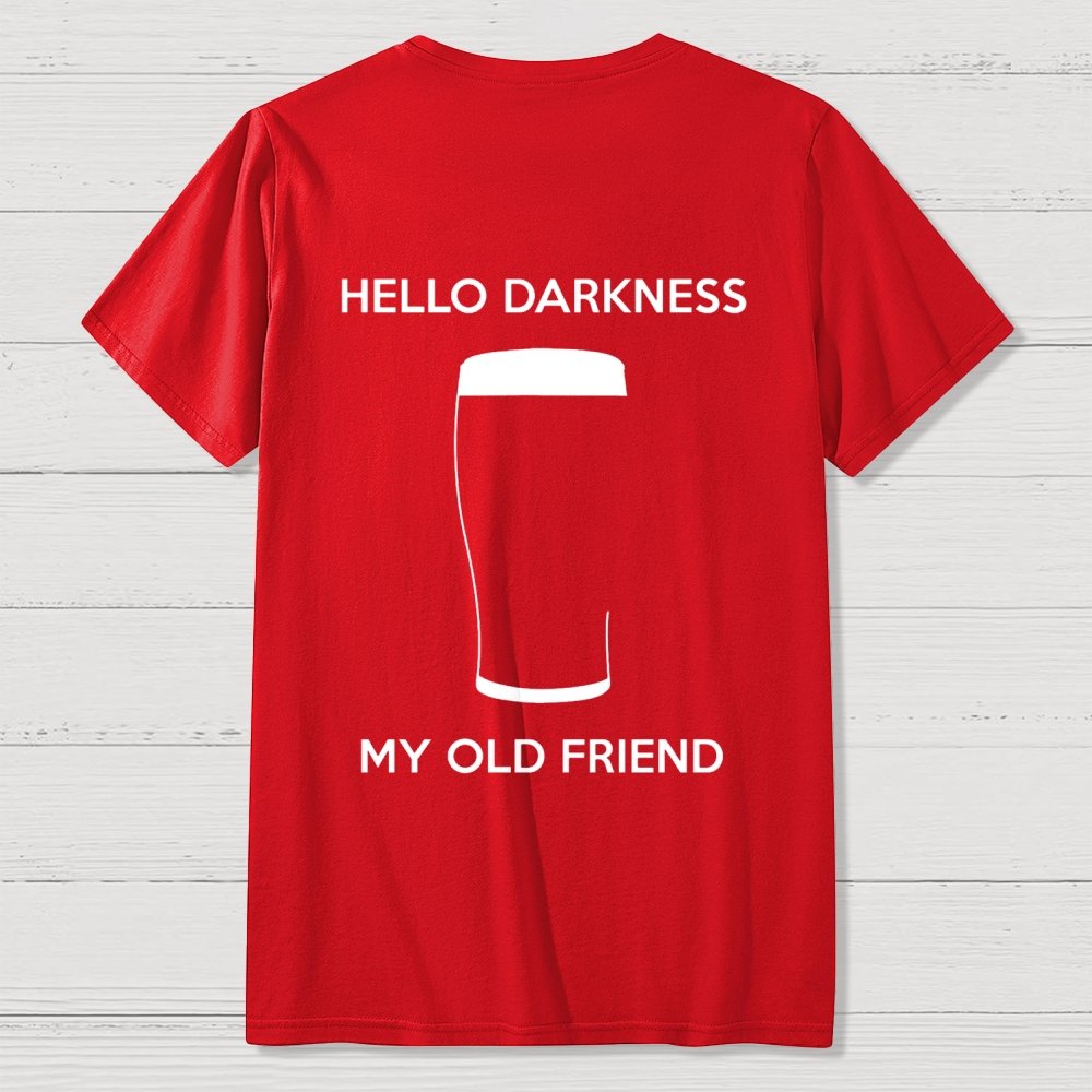 Hello Darkness My Old Friend Nerdy Graphic  Back Printing Geek T-Shirt
