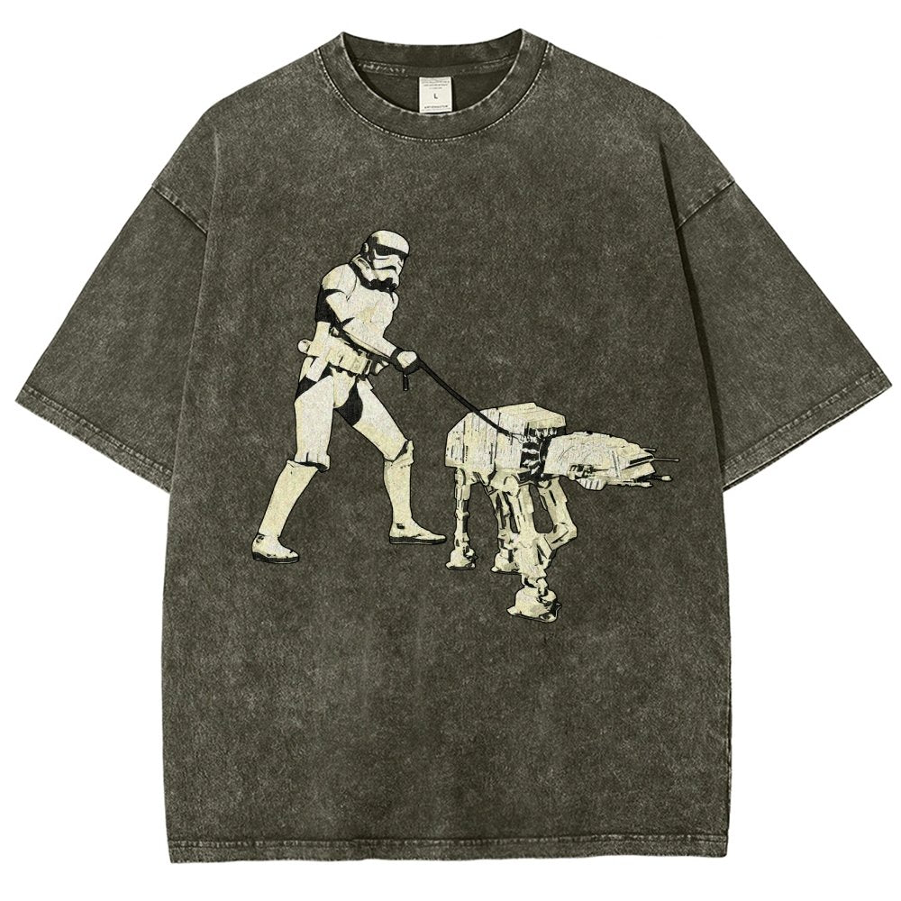 Empire Robot Dog-Planet Battles Vintage Distressed T-shirt
