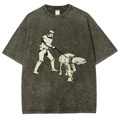 Empire Robot Dog-Planet Battles Vintage Distressed T-shirt