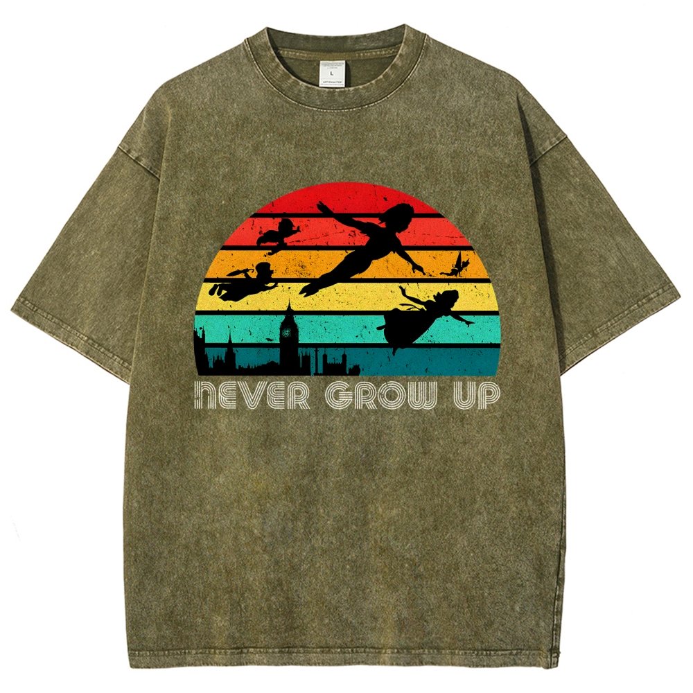 Never Grow Up Vintage Distressed T-shirt