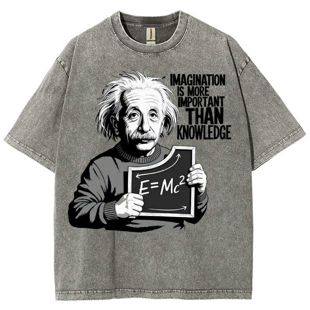 Imagination is more important than knowledge Vintage Distressed T-shirt