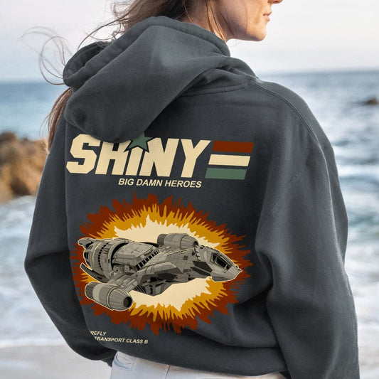 Shiny Heroes Printed Back Cotton Hoodie
