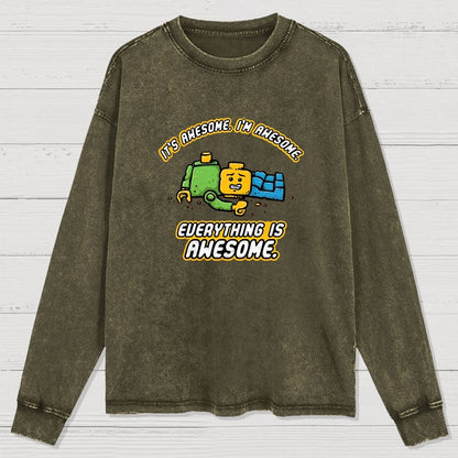 Everything Is Awesome Washed Long Sleeve Tee