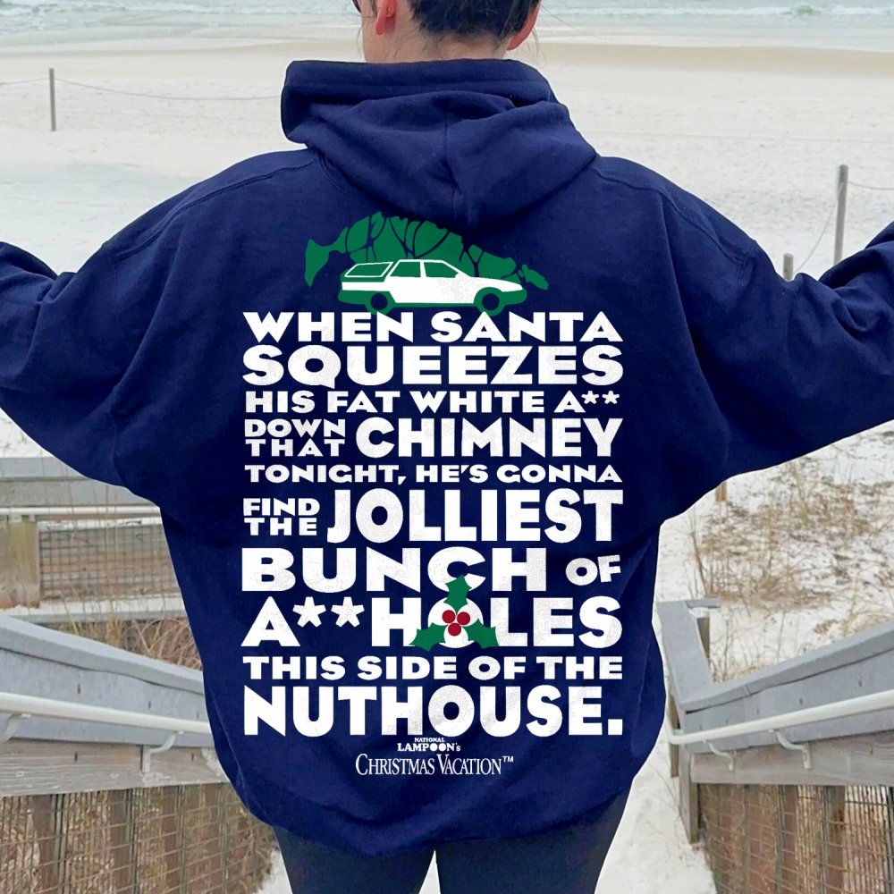 Christmas Vacation: Jolliest Bunch Geek Printed Back Cotton Hoodie