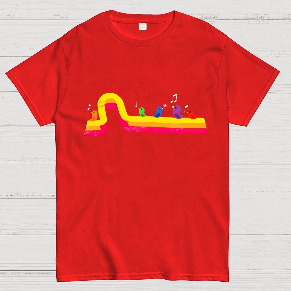 Retro Rainbow Tune Geek T-Shirt