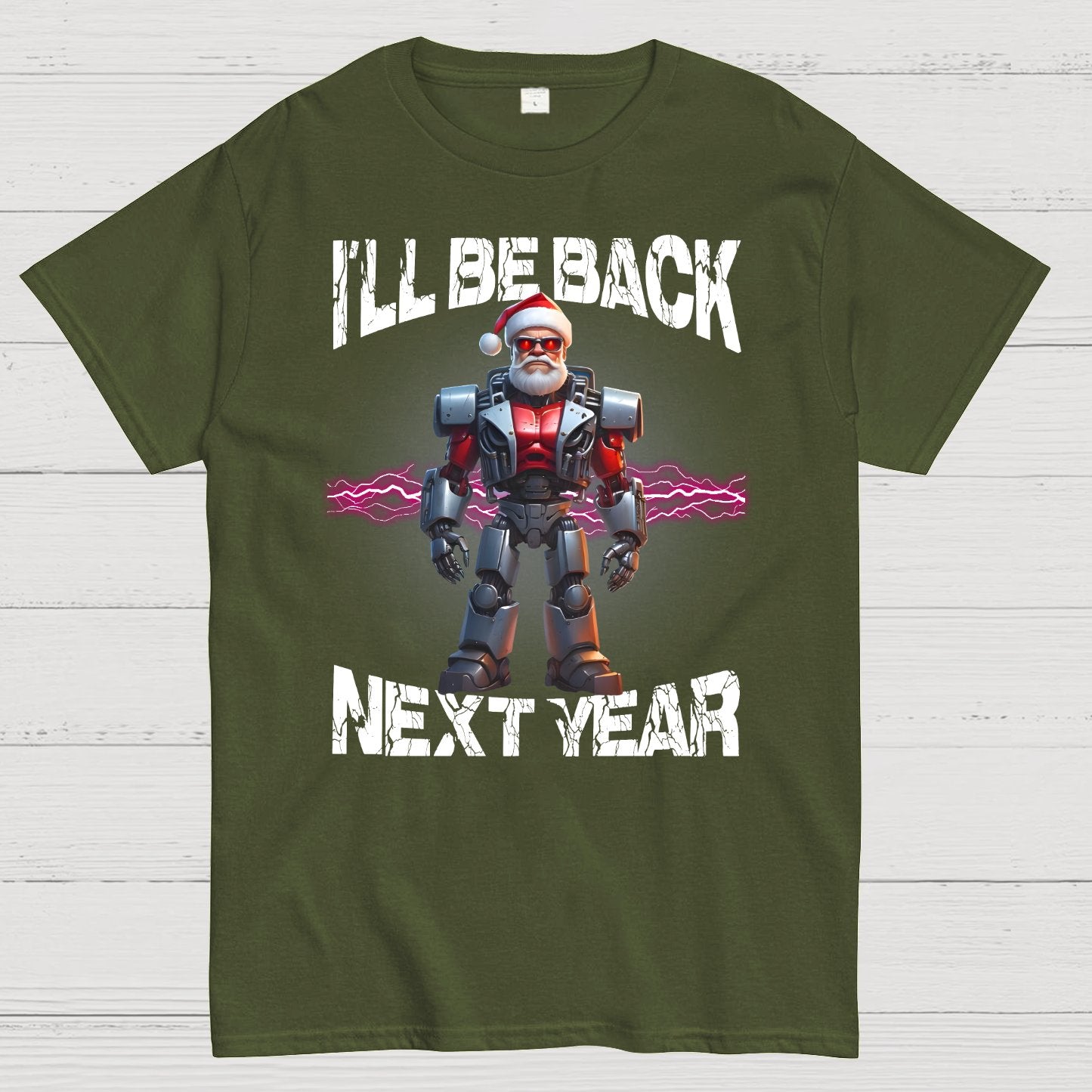 I'll Be Back Futuristic Santa Robot Geek T-Shirt